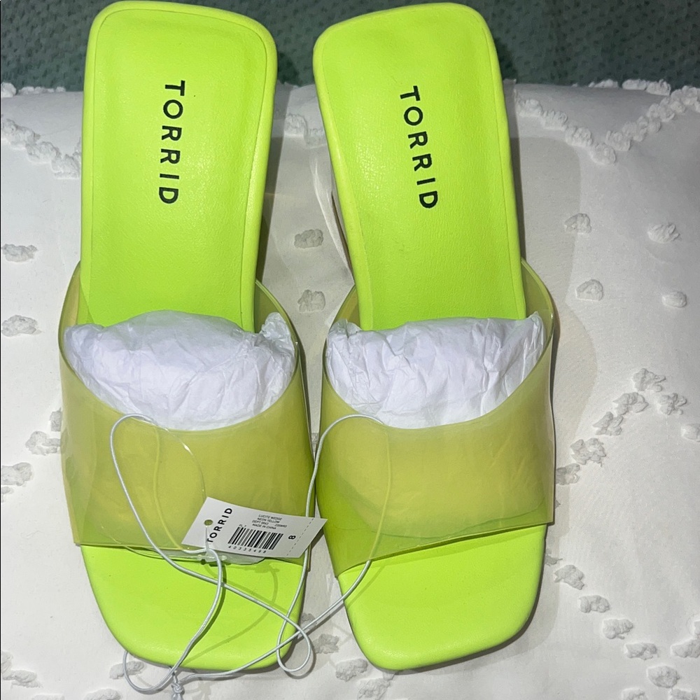 Torrid Neon Green Slide Sandals